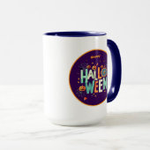 美しいカラフル怖いハロウィーンのパターン マグカップ (正面右)