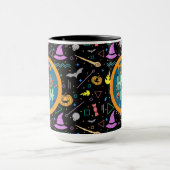 美しいカラフル怖いハロウィーンのパターン マグカップ (中央)