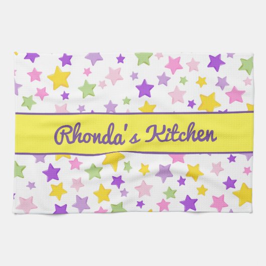 美しいカラフル星 キッチンタオル (横)