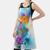 美しいカラフル水の色の(ばちゃばちゃ)跳ねる音楽ノート エプロン (インサイチュ)