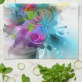 美しいカラフル水の色の（ばちゃばちゃ）跳ねる音楽ノート キッチンタオル (折り畳み)