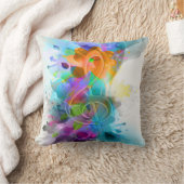 美しいカラフル水の色の（ばちゃばちゃ）跳ねる音楽ノート クッション (ブランケット)