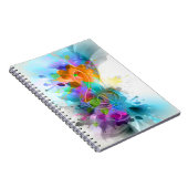 美しいカラフル水の色の（ばちゃばちゃ）跳ねる音楽ノート ノートブック (右側)