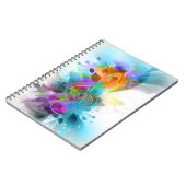 美しいカラフル水の色の（ばちゃばちゃ）跳ねる音楽ノート ノートブック (左側)