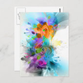 美しいカラフル水の色の（ばちゃばちゃ）跳ねる音楽ノート ポストカード (正面/裏面)