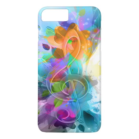 美しいカラフル水の色の(ばちゃばちゃ)跳ねる音楽ノート Case-Mate iPhoneケース (裏面)