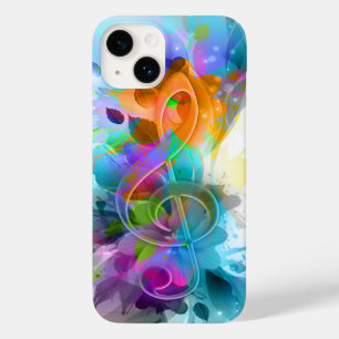 美しいカラフル水の色の(ばちゃばちゃ)跳ねる音楽ノート Case-Mate iPhone 14ケース