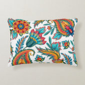 美しいカラフル水彩ペイズリーパターン アクセントクッション (正面)
