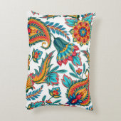 美しいカラフル水彩ペイズリーパターン アクセントクッション (裏面(縦))