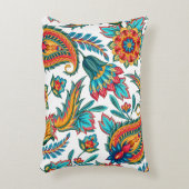 美しいカラフル水彩ペイズリーパターン アクセントクッション (正面(垂直))