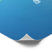 美しいカラフル水彩蝶と花 ポスター (角)