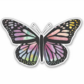 美しいカラフル水彩蝶 シール (正面)
