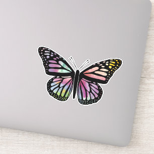 美しいカラフル水彩蝶 シール
