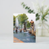 美しいカラフル水彫刻噴水写真 ポストカード (スタンド正面)