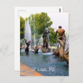 美しいカラフル水彫刻噴水写真 ポストカード (正面/裏面)