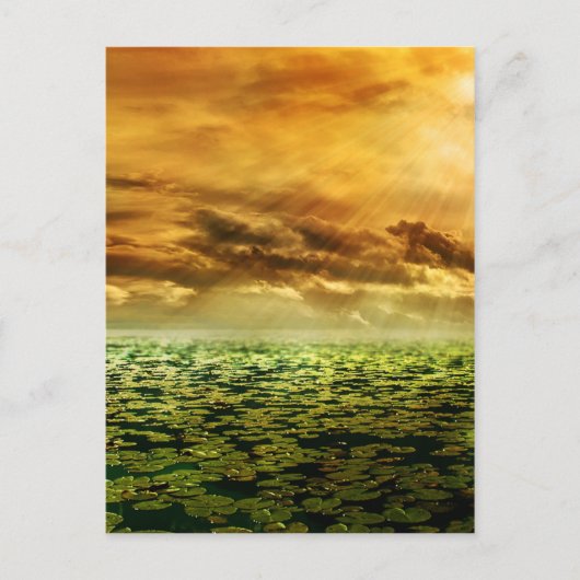 美しいカラフル池の風景 ポストカード (正面)