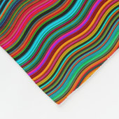 美しいカラフル波状ストライプパターン フリースブランケット (角)