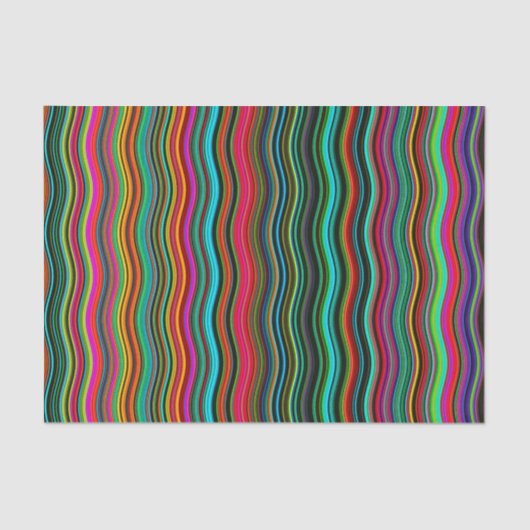 美しいカラフル波状ストライプパターン 薄葉紙 (正面)