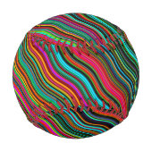 美しいカラフル波状ストライプパターン 野球ボール (正面)