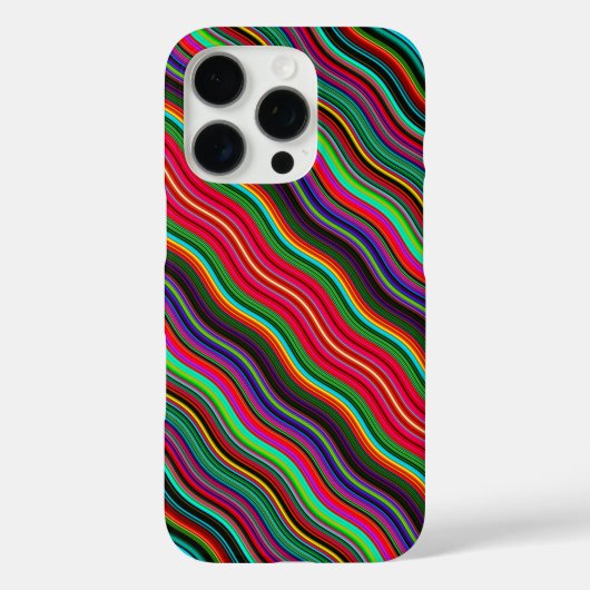 美しいカラフル波状ストライプパターン Case-Mate iPhoneケース (裏面)