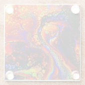 美しいカラフル溶融液 ガラスコースター (裏面)