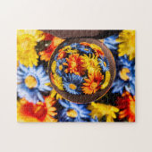 美しいカラフル球体の花の反射 ジグソーパズル (横)