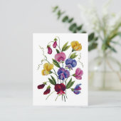 美しいカラフル甘いエンドウ ポストカード (スタンド正面)