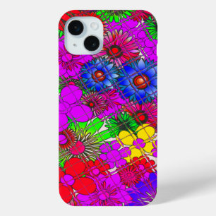 美しいカラフル素晴らしい花のパターンデザインa iPhone 15 miniケース