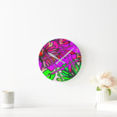 美しいカラフル素晴らしい花柄デザインa ラウンド壁時計 (ホーム)