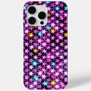 美しいカラフル紫の輝く星 iPhone 15 PRO MAXケース
