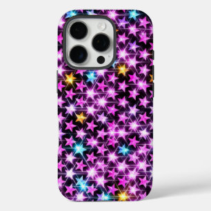 美しいカラフル紫の輝く星 iPhone 16 PROケース