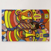 美しいカラフル絵画の二名のアフリカ人女性だ ジグソーパズル (横)