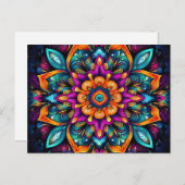 美しいカラフル聖幾何学マンダラアート ポストカード (正面/裏面)