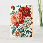 美しいカラフル花の花束のお母さんの日 カード (正面)