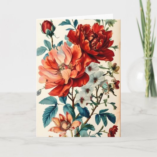 美しいカラフル花の花束のお母さんの日 カード (正面)