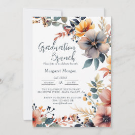 美しいカラフル花ブライダルシャワー 招待状