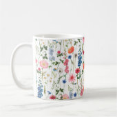 美しいカラフル花園シームレスなパターン コーヒーマグカップ (左)