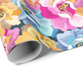 美しいカラフル花 ラッピングペーパー (ロールコーナー)