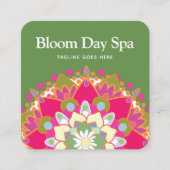 美しいカラフル蓮の花フローラグリーン スクエア名刺 (正面)