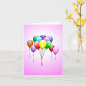 美しいカラフル風船 カード (黄色い花)