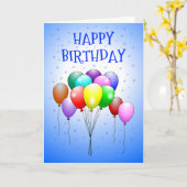 美しいカラフル風船 カード (黄色い花)