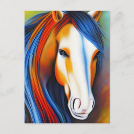 美しいカラフル馬 ポストカード