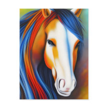 美しいカラフル馬