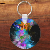 美しいカラフル高音クレフ、 音符記号フ葉ァー絵を描ズ キーホルダー (正面)