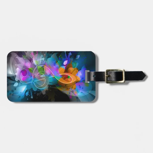 美しいカラフル高音クレフ、 音符記号フ葉ァー絵を描ズ ラゲッジタグ (正面横)