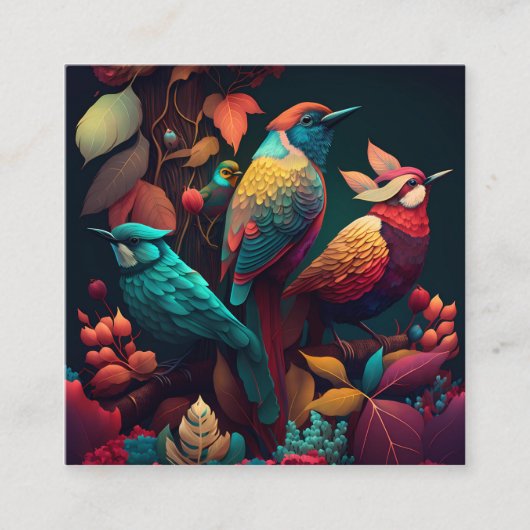 美しいカラフル鳥の囲いカード エンクロージャーカード (正面)