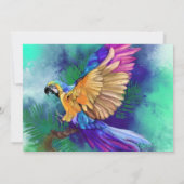 美しいカラフル鸚鵡 – ハッピーバースデー (裏面)