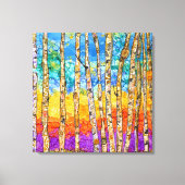 美しいカラフル《植物》アスペンツリーズキャンバス24x24インチ キャンバスプリント (正面)