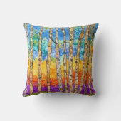 美しいカラフル《植物》アスペンツリー装飾用クッション クッション (裏面)