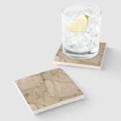 美しいカラメルの大理石の石のコースター ストーンコースター (横)